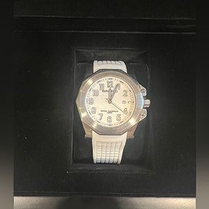 Orefici -  Bronce Unisex Watch - Silver Face / White Strap - MSRP $650